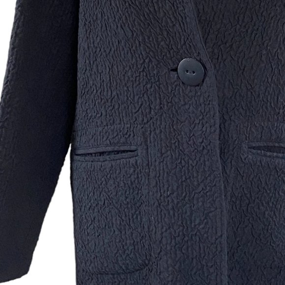 Eileen Fisher Crinkle Wool Linen Blazer Oversized Lagenlook Long Mature-XS - Picture 3 of 14